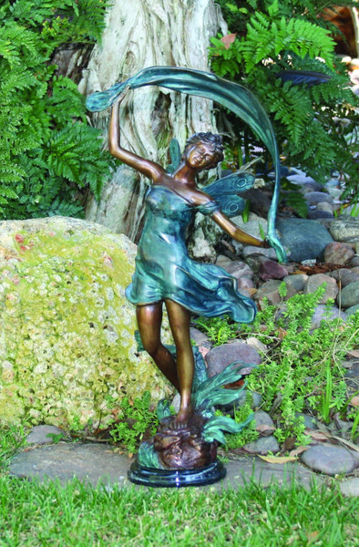 Dancing Fairie Bronze Garden Statue